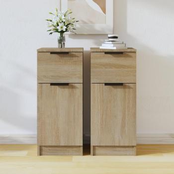 Aparador Sonoma de 30x30x70 cm en madera multicapa roble (2 unidades)