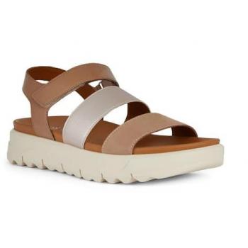 Geox Women's D Xand 2.1S B Brown and Nude Synthetic Slide Sandals - Size 7/40