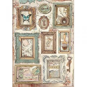 STAMPERIA INTERNATIONAL, KFT Stamperia Atelier Frames - Papel de arroz, Multicolor, A4