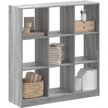 Estantería Sonoma de madera multicapa gris 102x32x108 cm