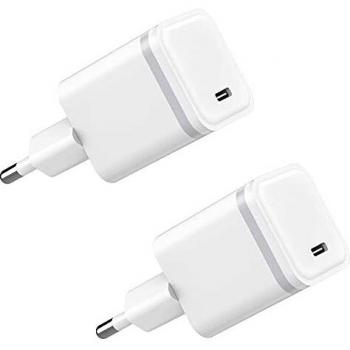 TUCIWNK 2 Pack USB C 20W Cargador Enchufe, Carga Rápido for iPhone 13/13 Pro/ 13 Pro MAX/ 13 Mini, Pared Movil Adaptador for iPhone 12/12 Pro/ 12 Pro MAX/ 12 Mini/ 11/ 11Pro / 11 Pro MAX