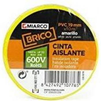 Miarco 10786 CINTA AISLANTE BRICO, AMARILLO, 19mm x 20m