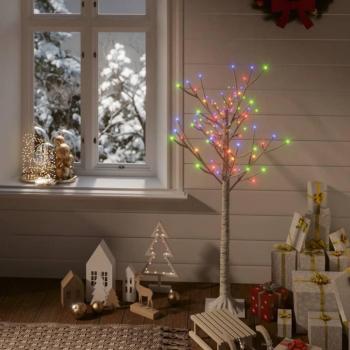 ?rbol de Navidad 120 LEDs colores 1,2 m interiores/exteriores