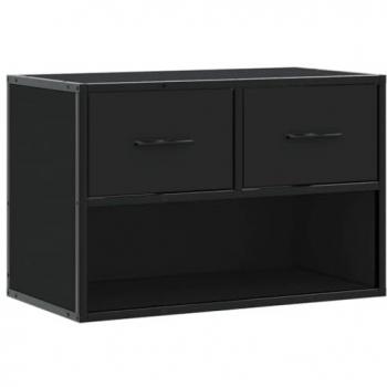 Mueble de TV metal y madera de ingeniería negro 60x31x39,5 cm vidaXL, soporte de TV, mueble multimedia, consola de TV, mueble de alta fidelidad