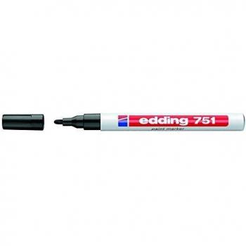 Edding 751-001 - Marcador de tinta opaca, 10 unidades, color negro