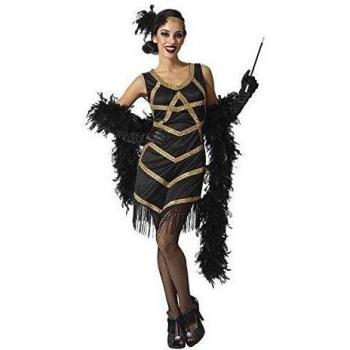 Disfraz de Charleston Negro y Dorado para mujer