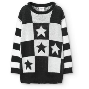 Boboli - Vestido de niña de punto con estampado de cuadros, manga larga, tricotosa, para niñas y adolescentes de 4 a 12 años