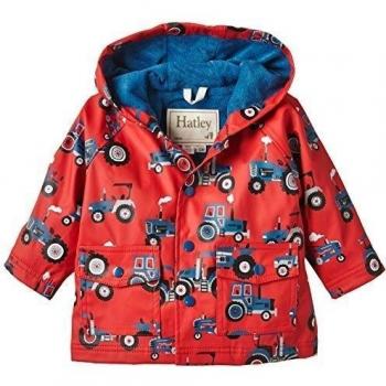 Hatley Infant Raincoat -Farm Tractors-Abrigo impermeable Bebé-Niños,    Rojo 18 meses