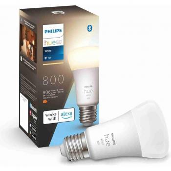 Bombilla LED Inteligente Philips Hue E27, 9W, Luz Cálida Regulable, Bluetooth y Compatible con Alexa