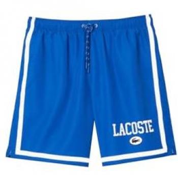 Bañador Lacoste Sportive Logo azul - M, bermuda de hombre con estampado de Lacoste en azul, modelo Costume Boxer MH7239 AZZURRO/BIANCO M