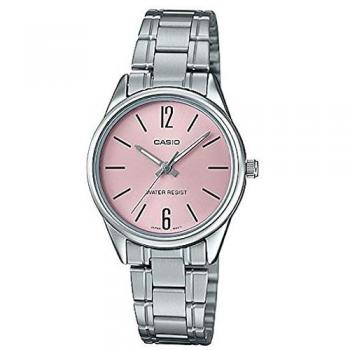 Casio LTP-V005D-4B Women's Standard Stainless Steel Pink Dial 3-Hand Analog Watch