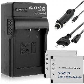 2 Baterìas + Cargador (Coche/Corriente) para Casio NP-110, Exilim EX-ZS15, ZS30 / JVC Everio VX815. Ver Lista!