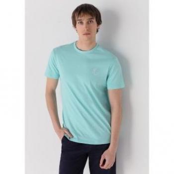 Camiseta de manga corta turquesa Six Valves para hombre