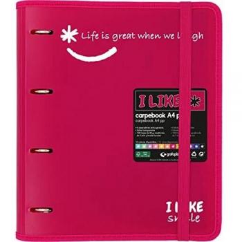 Grafoplás 88101854. Archivador 4 Anillas con Recambio, A4, Fucsia, Polipropileno Semirrígido, Incluye