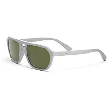 Serengeti SS534004 Bellemon Aviator Sunglasses - White Frame, Green Lens, UV Protection, One Size