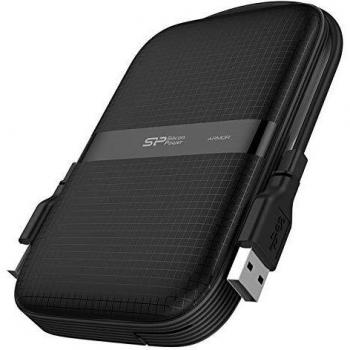 Silicon Power Armor A60 2TB Portable External Hard Drive - Shockproof & Water-resistant, USB 3.0, Black