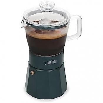 Cafetera Italiana Verona de La Cafetière, vidrio, color verde, capacidad para 6 tazas, presentada en caja de regalo