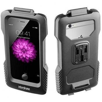 Cellularline Interphone soporte para tu Apple iPhone 6, soporte de moto, soporte de coche para tu bicicleta - resistente al agua, horizontal y vertical - negro