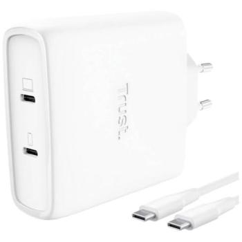 Cargador GaN Trust Maxo USB-C 100W de 2 Puertos Blanco