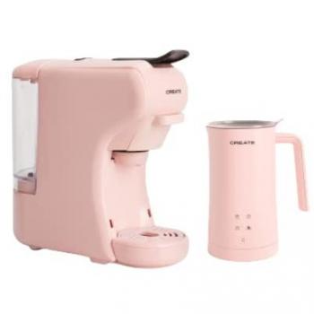 Cafetera Multicápsula Express CREATE con Espumador Calentador de Leche y Chocolate STUDIO Rosa