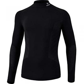 Camiseta de Manga Larga Turtleneck Athletic Unisex para Niños en Color Negro
