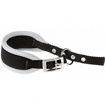 Collar Ergocomfort para Perros Levrieros, Acolchado Suave, 25 mm de ancho, Ajustable 40-46 cm, Color Negro