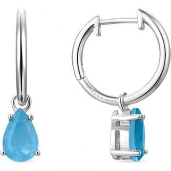 Pendientes de Plata de Ley 925 con Doblete De Aguamarina y baño de rodio - Colección Elha Luxenter