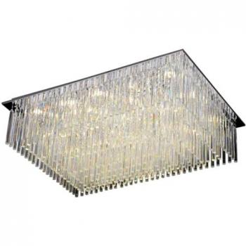 Lámpara de Techo Euphoria Epikasa, Metal y Cristal en Cromo, 80x55x30,3 cm