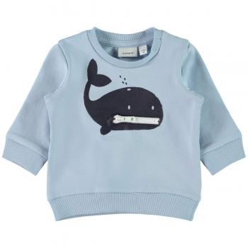 NAME IT Nbmfemil Swe O-Neck UNB, Sudadera para Bebés, Azul Skyway, 58
