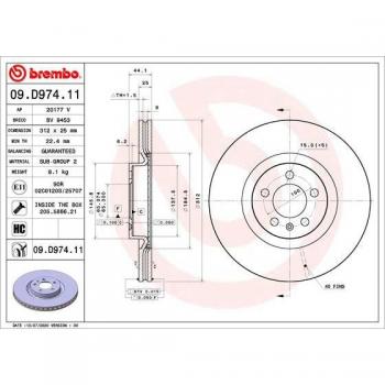 Disco de freno BREMBO 09.D974.11