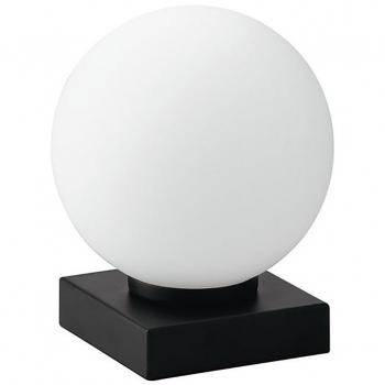 Lámpara de mesa Globo Enoire Negro 17,5 cm, tipo E14, diseño moderno con acabado en negro y difusor de ópalo