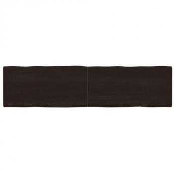 Tablero de mesa madera tratada borde vivo marrón 200 x 50 x (2-4) cm