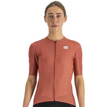 Maillot Ciclismo Sportful Checkmate Mujer Talla M Manga Corta Rojo