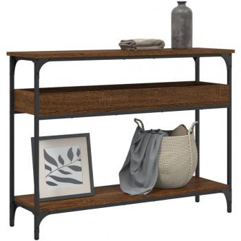 vidaXL Console Table with Shelf Brown Oak 100x29x75cm Engineered Wood