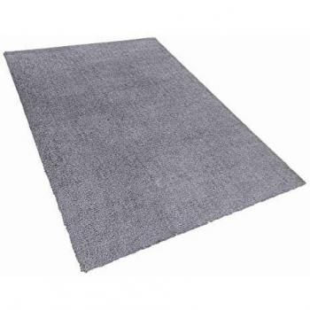 Alfombra Shaggy Gris Claro 160 x 230 cm Moderna de Pelo Largo Trapuntada a Máquina