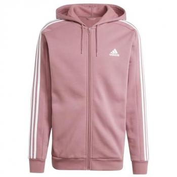 Sudadera con Capucha Adidas Essentials 3 Rayas de Forro Polar para Hombre - Color Carmesí - Talla L