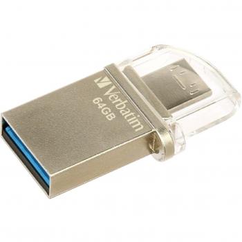 Pendrive Verbatim Store 'n' Go OTG Micro 32GB USB 3.2 Gen 1 Plata