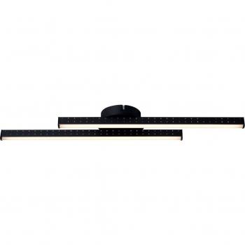 Plafón LED Aurendor de Lindby, Lámpara de techo moderna en negro, 60 cm, fabricada en aluminio, adecuada para salón y comedor, con 2 llamas de luz LED