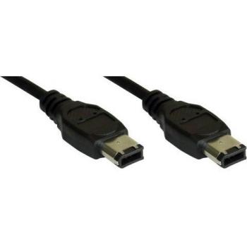 Cable FireWire IEEE1394 6pines a 6pines M/M 1.8m Negra