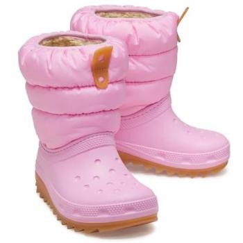 Crocs Classic Neo Puff Waterproof Boots for Kids - Pink (Size 20-21)