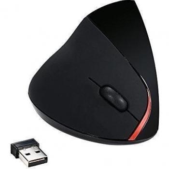 KKmoon Ratón Vertical Ergonómico 2.4G WiFi Inalámbrico Recargable 2400 DPI 5 Botón con Receptor USB para Mac PC Ordenador Sobremesa