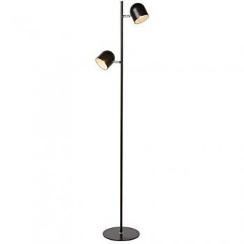 Lámpara de Suelo LED Regulable Skanska 141 cm 2x5W 3000K Negra
