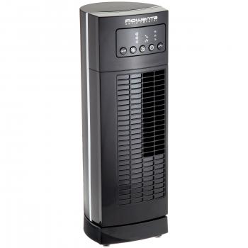Rowenta Artik Crystal Ventilador Torre De Pie, 30 W, Metal, plástico, Negro