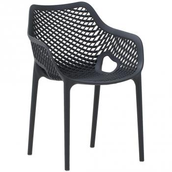 Air Easy Clean Cafe Bistro Arm Chair - Dark Grey