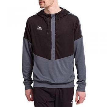 Erima Squad Unisex Hoodie - Black/Grey - Size L