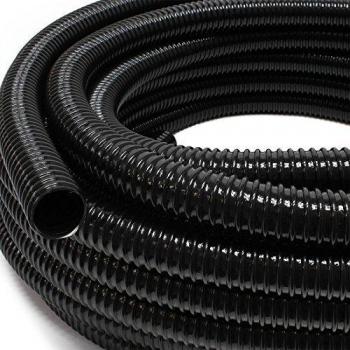 Manguera Flexible Reforzada para Estanque 50 m, Espiral de PVC Negro, Diámetro 32 mm (1 1/4)