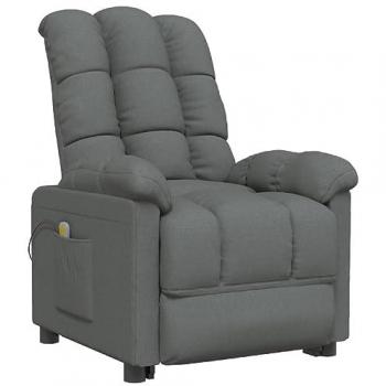 Sillón de masaje de tela gris oscuro Vidaxl