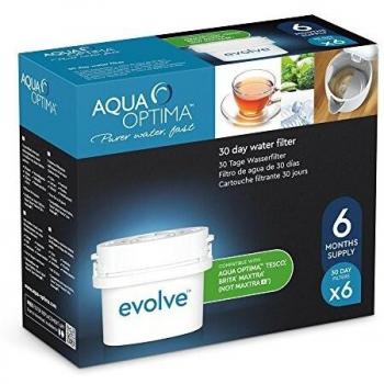 Aqua Optima EVS602 Evolve - Pack de 6 meses , filtros de agua 6 x 30 días, Fit BRITA Maxtra