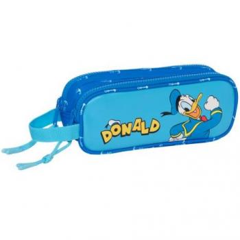 Estuche portatodo doble Pato Donald Disney - Ideal para organizar tus útiles escolares