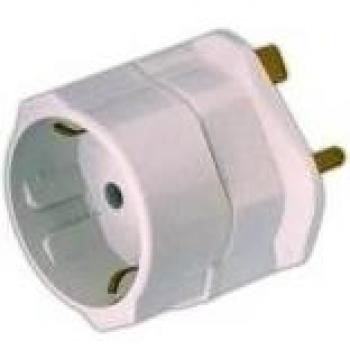 ElectroDH Adaptador Clavija Inglesa A Schuko con TT Incluye Fusible De 13a 36.061/p